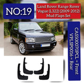 Mud Flaps Set Front CAS500070PCL & Rear VPLSP0016 Compatible With Land Rover Range Rover Vogue - L322 (2009-2012) Tag No.19